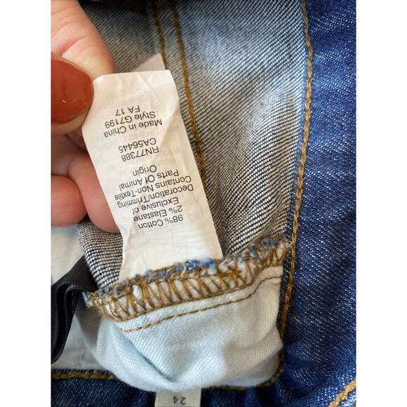 MADEWELL Women's 24 The High-Rise Slim Boy Jean Distressed Pockets Boho Straight - Picture 15 of 16